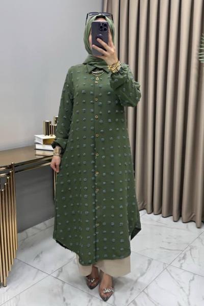 Boncuk Tunik Haki Haki