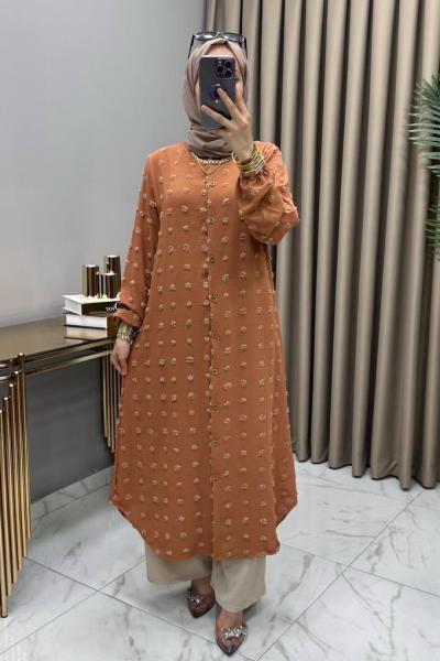 Boncuk Tunik Turuncu Turuncu