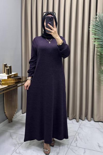 Buğlem Elbise Kolye Hediyeli Mürdüm Mürdüm