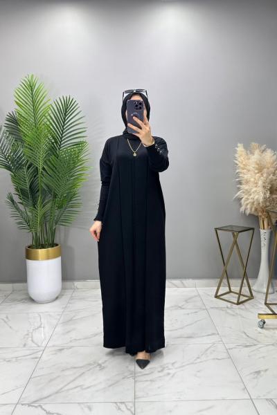 Buke Merserize Elbise Siyah Siyah