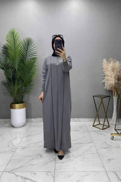 Buke Merserize Elbise Füme Füme