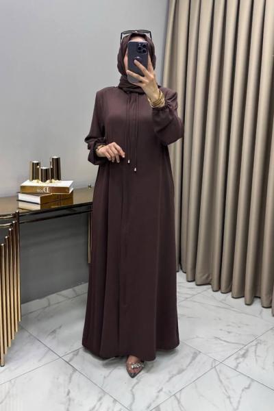 Burçin Ferace Kahve Kahverengi