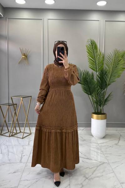 Burcu Elbise Kahve Kahverengi