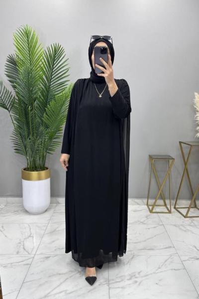 Çağla Elbise Siyah Siyah