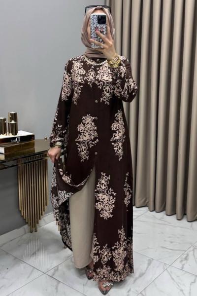 Cansu Takım Kahve Kahverengi