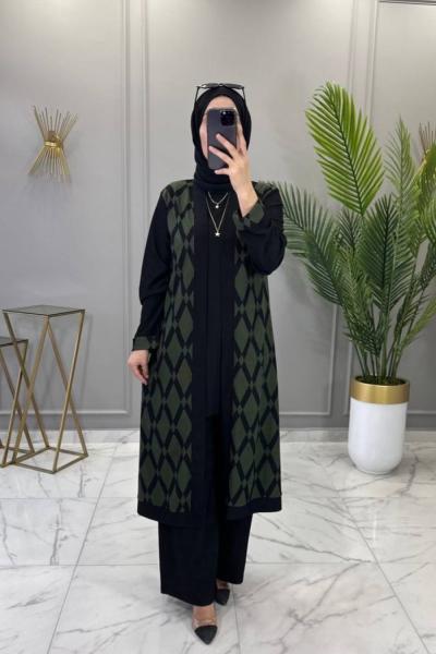 Cazibe Üçlü Takım Haki Haki