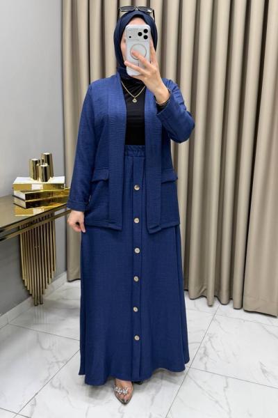 Ceketli Etekli Takım Lacivert  Lacivert