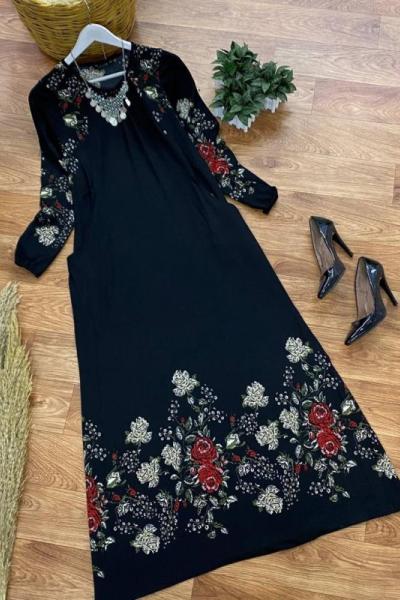 Cepli Elbise Siyah Siyah