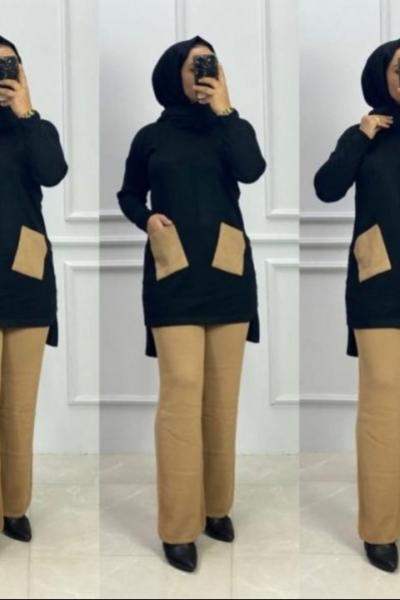 Cepli Triko Takım Siyah Siyah