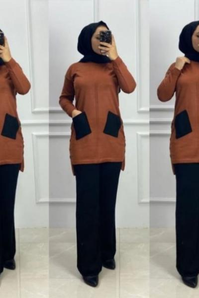 Cepli Triko Takım Kiremit Kiremit