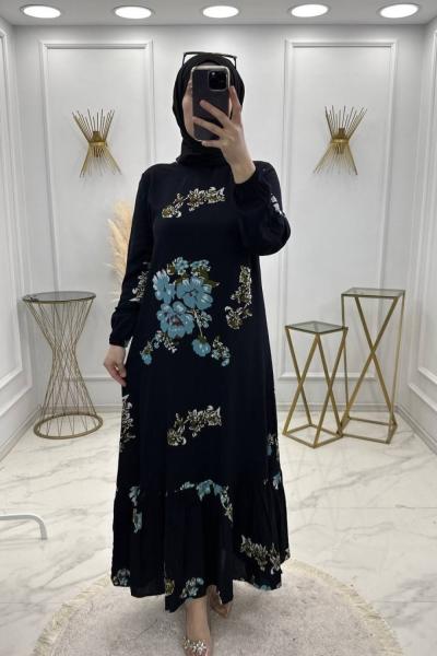 Çiçek Elbise Turkuaz Turkuaz