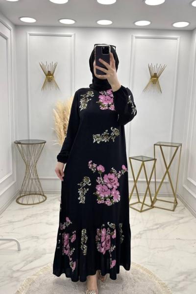 Çiçek Elbise Pudra Pudra