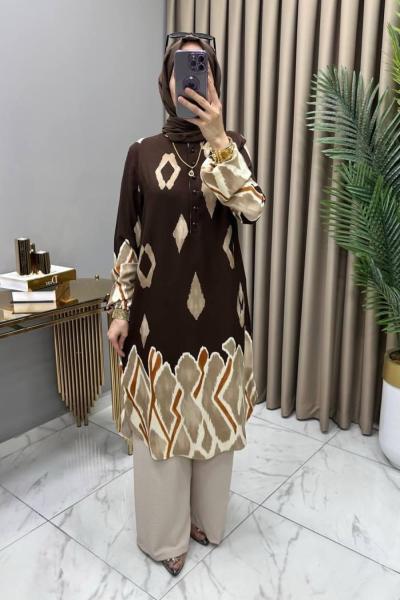 Dalga Takım Kahve Kahverengi