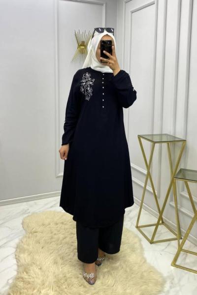 Deniz Takım Pantolon Tunik Siyah