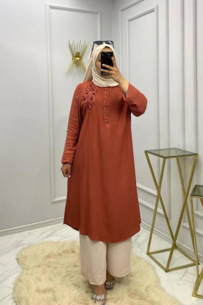 Deniz Takım Pantolon Tunik Kiremit