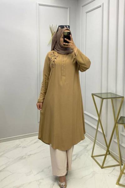 Deniz Takım Pantolon Tunik Vizon