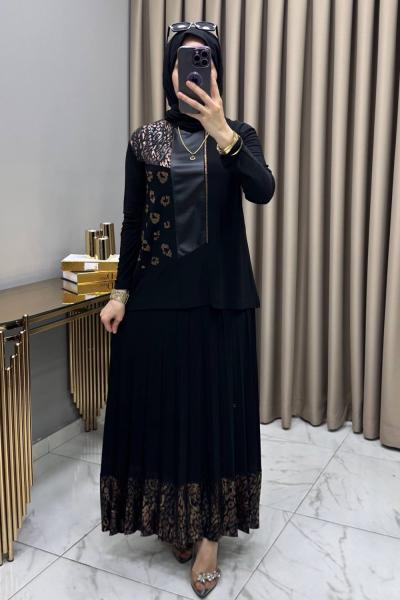 Derya Etekli Takım Siyah Siyah