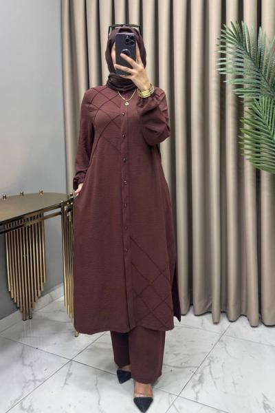 Derya Takım Kahve  Kahverengi