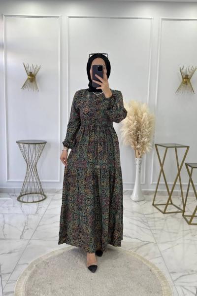 Dilek Elbise Etnik Turkuaz Turkuaz