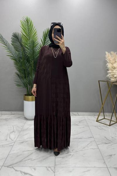 Dilşah Elbise Kahve  Kahverengi