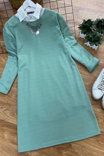 Dolgu Kumaş Tunik Mint Mint Yeşili