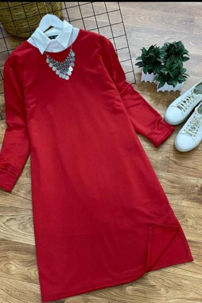 Dolgu Kumaş Tunik Kırmızı Kırmızı