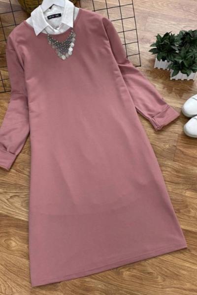 Dolgu Kumaş Tunik Pudra Pudra