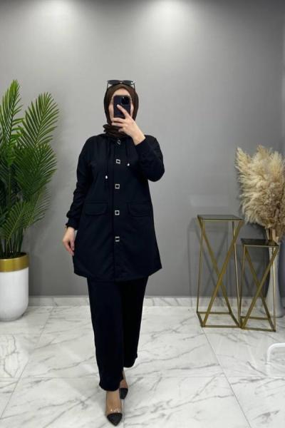 Duru Ceketli Takım Siyah Siyah