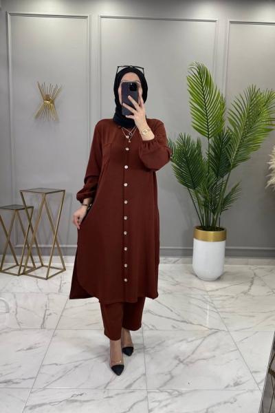 Ebru Takım Kahve Kahverengi