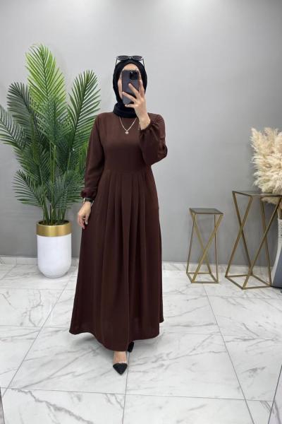 Ece Elbise Kahve Kahverengi