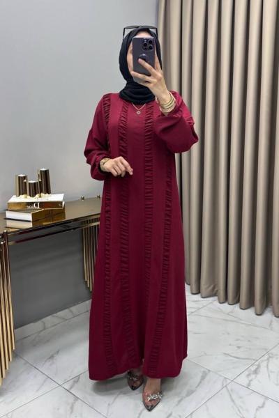 Ecmel Elbise Bordo Bordo