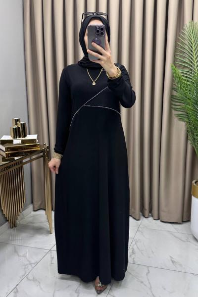 Ecrin Elbise Siyah Siyah