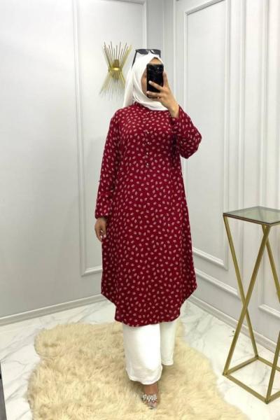 Efil Takım Tunik Pantolon-Bordo