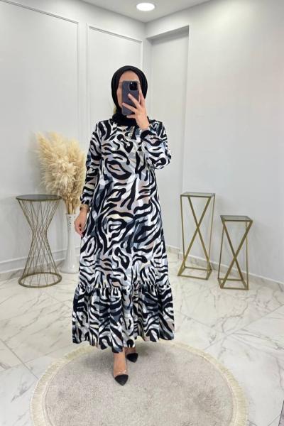 Eflin Elbise Gri Gri