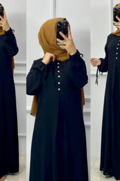 Elbise_Ferace Siyah Siyah