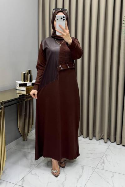 Elçin Elbise Kahve Kahverengi