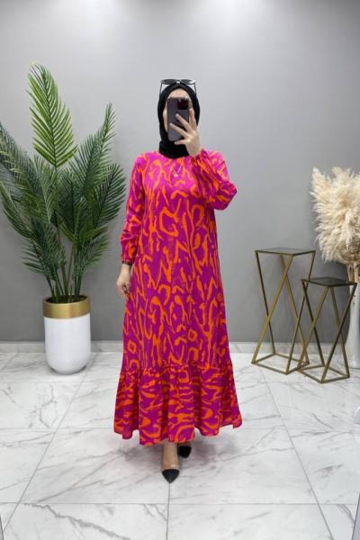 Elvan Elbise Fuşya Fuşya