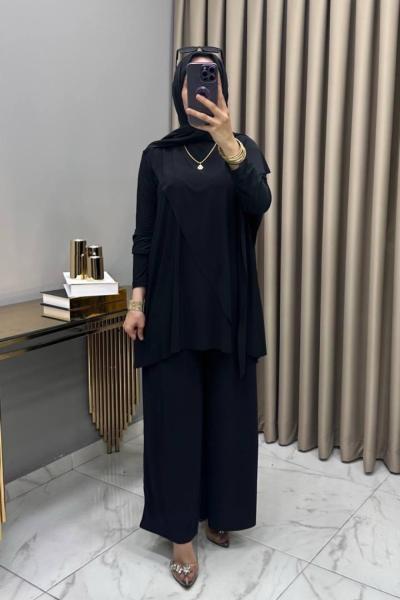 Elvan Takım Siyah Siyah