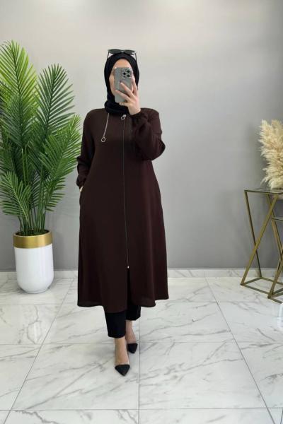 Sevcan Elbise Kahve Kahverengi