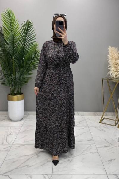 Erva Elbise Kahve Kahverengi