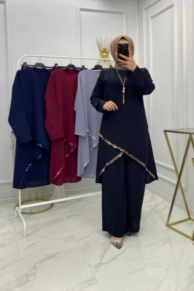 Eslem Çapraz Takım Siyah Siyah