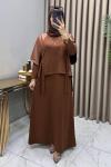 Esra Elbiseli Takım Kahve Kahverengi