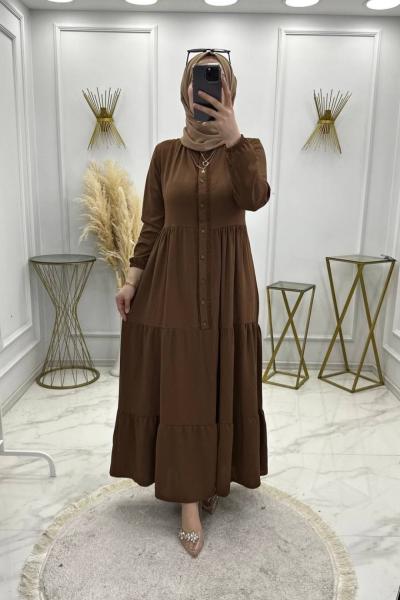 Ezel Elbise Kahve Kahverengi