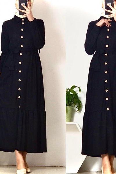 ferace elbise siyah Siyah