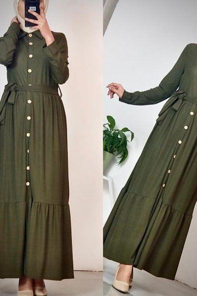 ferace elbise haki Haki