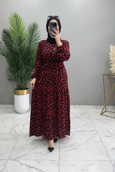 Ferize Elbise Kırmızı Kırmızı