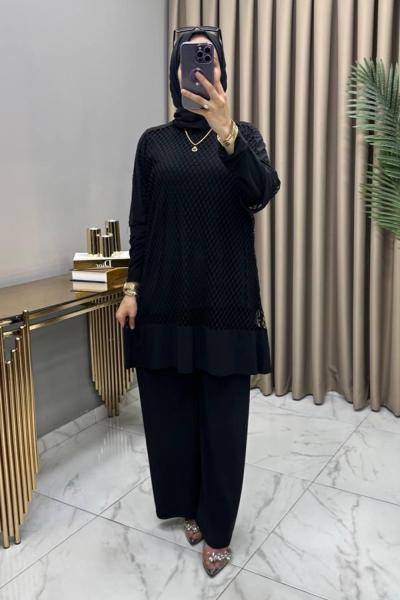 File Üçlü Takım Siyah Siyah