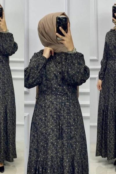 Fırfır Detaylı Zara Elbise Siyah