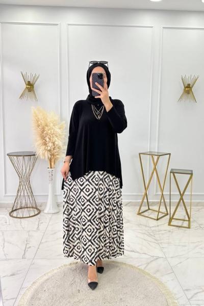 Fisun Etekli Takım Siyah  Siyah