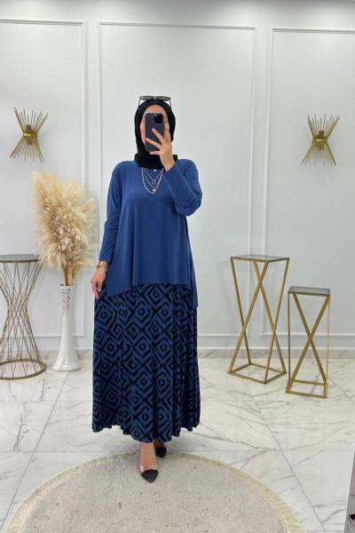 Fisun Etekli Takım Saks Saks Mavisi